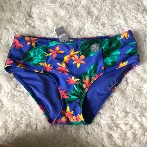 Aerie tropical print mid rise bikini bottom NWT